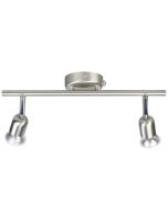 Avenue 2 light Spot bar Metal Brushed steel - 73561132