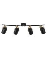 Lotus 4 light Spot bar Metal, Plastic Black/Brass - 50130103