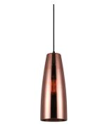  PENDANT ES 72W Copper coloured Glass with Silver Internal Flat Top Ellipse WTY  LAMINA1 CLA Lighting 