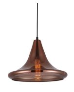 PENDANT ES 72W Copper coloured  Glass with Silver internal Trumpet WTY  LAMINA2 CLA Lighting 