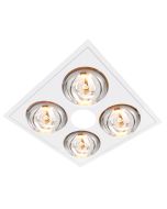 MYKA 4 - Slimline 3 in 1 with 4 x 275w Infrared Heat Lamps, 10W LED Downlight and side ducted exhaust - White M4HDLXWH Ventair