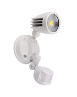 Fortress II 15W LED Single Exterior Security Light With PIR Sensor White / Tri-Colour - MLXF3451WS