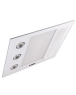 Linear Mini LED 1000w Halogen Heat LED 3 in 1 Bathroom Heater with High Extraction Exhaust Fan White MBHM1000W