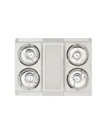 Profile Panel 4 Heat 3 in 1 Bathroom Heater Exhaust Fan with 12w Tricolour Panel Light White - MBHN4LW