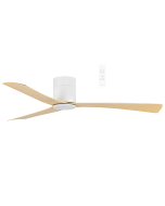 Metro DC Close to Ceiling 52" Hugger Smart WIFI Ceiling Fan Matt White With Oak Blade MDCM133WO