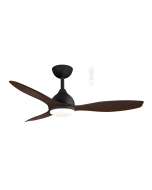 Elite DC 48" Smart WIFI Ceiling Fan with Dimmable CCT LED Ligh Matt Black Motor with Walnut Blade MEDC1233MW