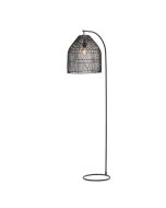 MERCATOR Sawyer Rattan Floor Lamp - Black - E27 MFL013BLK