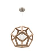 Peeta Small Pendant Light 40cm Natural Timber Hexagon Mercator MG4231S