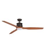 Governor 1520mm 3 Blade Ceiling Fan with 15w Tricolour LED Light Old Bronze Motor Teak Blade - MGF1533OT