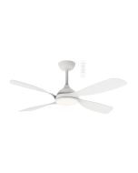 MHDC1343W Hampton DC 1320mm 4 ABS Blade WIFI & Remote Control Ceiling Fan with Variable Dim 18w CCT LED Light Matt White