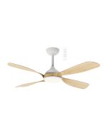 MHDC1343WO Hampton DC 1320mm 4 ABS Blade WIFI & Remote Control Ceiling Fan with Variable Dim 18w CCT LED Light Matt White/Oak