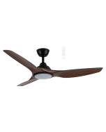 Impact DC 52" Smart WIFI Ceiling Fan with Dimmable CCT LED Light Matt Black with Walnut Blade MIDC1333MWN