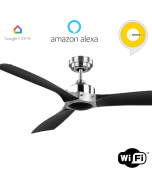 Minota Smart DC Ceiling Fan 52" Brushed Chrome & Black - FC620133GBC