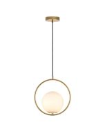 Mercator Edith Suspended Opal Glass Ball Pendant Light