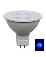 GLOBE LED 12V AC/DC MR16 5W BLUE 70D L46mm OD50mm (65 Lumens) WTY 2YR MR16B01