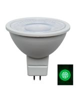 GLOBE LED 12V AC/DC MR16 5W GREEN 70D L46mm OD50mm (50 Lumens) WTY 2YR  MR16G01