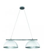 Double Retro Modern Shade Pendant White, Chrome 75W MS2400-WHSI Superlux