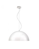 Large Retro Modern Shade Pendant White, Silver/Grey 75W MS600-WHSI Superlux