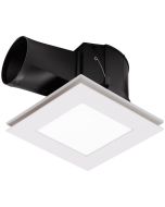 Flow Square 250mm Exhaust Fan & 12W Tricolour LED Light White - MXFLFS25W