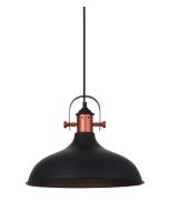 PENDANT ES 72W MATT BLK DOME with Copper plating NARVIK2 Cla lighting