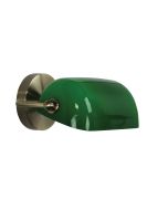 BANKERS WALL LIGHT ANT BRASS / GREEN - OL50401AB