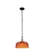 MAISON.27 AMBER HALOPHANE GLASS PENDANT - OL62255/27AM