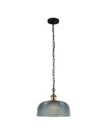 MAISON.27 BLUE HALOPHANE GLASS PENDANT - OL62255/27BL