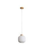 BOLLI.130 OPAL MATT PENDANT WITH WOOD OL63725/20OM