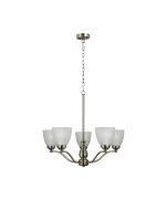 ROCHESTER 5 LIGHT PENDANT ANT BRASS / FROST OL65321/5AB