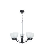 ROCHESTER 5 LIGHT PENDANT BLACK / FROST OL65321/5BK