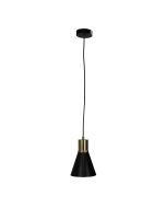 COMO SINGLE Antique Brass Black and Antique Brass single pendant - OL67511AB