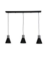 COMO 3 LIGHT BRUSHED CHR & BLACK PENDANT - OL67513BC