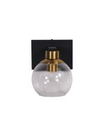 CLAYTON SINGLE WALL LIGHT BLACK/BRASS/CLEAR OL69389/1BR