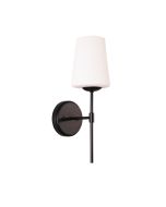 KINBURY WALL LIGHT BLACK WITH OPAL MATT GLASS OL69463BK