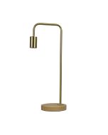 LANE Brushed Brass Scandi Table Lamp Timber and Brushed Brass - OL93131BB