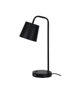 HENK Black Metal Desk Lamp with USB Socket - OL93721BK