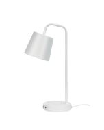 HENK White Metal Desk Lamp with USB Socket - OL93721WH