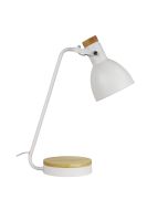 BENNY DESK LAMP WHITE & BLONDE - OL93971WH