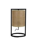 MANDALAY RATTAN CANE & BLACK TABLE LAMP - OL97831