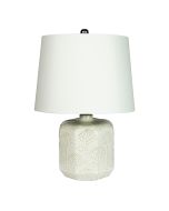 BIKKI WHITE CERAMIC COMPLETE TABLE LAMP w/HARP - OL97971WH