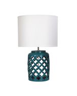 CASBAH TEAL CERAMIC COMPLETE TABLE LAMP - OL97978TE