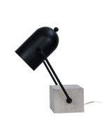 EVERTON Chunky Concrete and Black Desk Lamp - OL98868BK