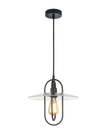 PAPILLON Oblong Iron with Glass Coolie Pendant Lights PAPILLON1