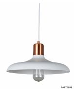 PENDANT ES 40W HAL Matte WH DOME with Copper Lampholder Cover PASTEL08 Cla Lighting