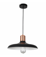 PENDANT ES 40W HAL Matte BLK DOME with Copper Lampholder Cover PASTEL09 Cla Lighting