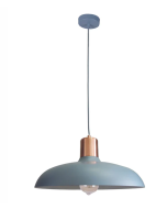 PENDANT ES 40W HAL Matte Blue DOME with Copper Lampholder Cover PASTEL13A Cla Lighting