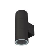 Piper 240V E27 Up/Down Round Wall Pillar Light Black - 49210	