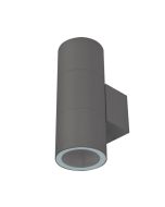 Piper 240V E27 Up/Down Round Wall Pillar Light Dark Grey - 49214	