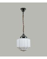 1 Light Chain & Cloth Cord Suspension - 8" St Kilda / Chrome