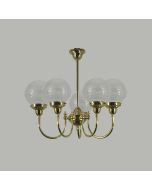 Luke 5 Light Rod Pendant – Polished Brass / Sheffield 6"